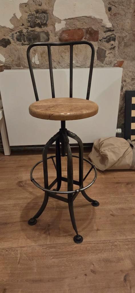 Vintage Bar Kruk - Draaibaar & Verstelbaar, Huis en Inrichting, Barkrukken, Ophalen