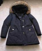 Mooie zwarte winterjas met bontkraag, Maat 38/40 (M), Las, Zwart, Ophalen of Verzenden