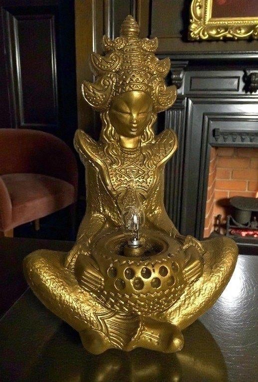 Tafellamp Aziatische beeld vrouw goud lamp / verlichting, Huis en Inrichting, Lampen | Tafellampen, Ophalen of Verzenden, Overige materialen