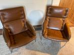 2x Martin Visser Nagoya fauteuil, 75 tot 100 cm, Gebruikt, Vintage 70-er jaren design, Leer