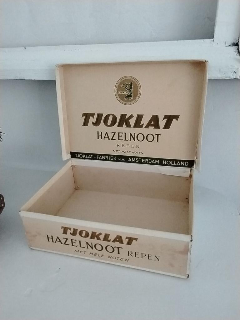 Shabby chocolade doos...winkelverpakking tjoklat, Antiek en Kunst, Ophalen of Verzenden