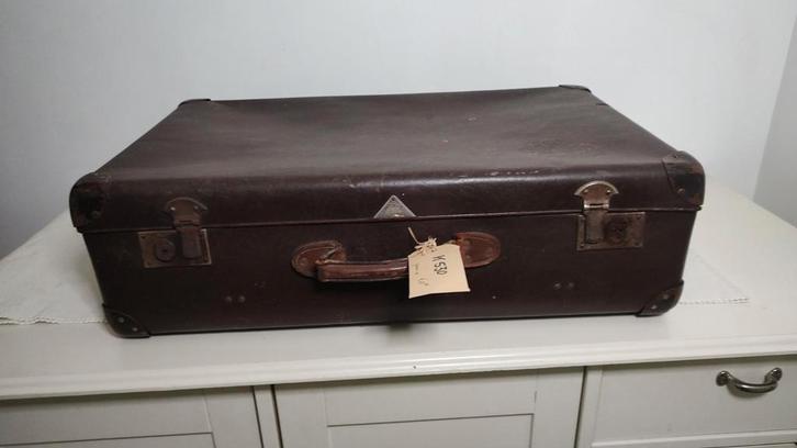 K530 VINTAGE jaren 40 koffer VULCANFIBRE, Sieraden, Tassen en Uiterlijk, Koffers, Gebruikt, Overige materialen, 60 tot 70 cm, 35 tot 45 cm