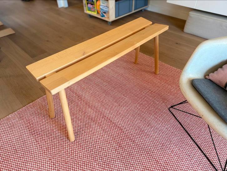 IKEA HAY Ypperlig bankje - massief beuken, Huis en Inrichting, Banken | Voetenbanken en Poefen, Zo goed als nieuw, Rechthoekig