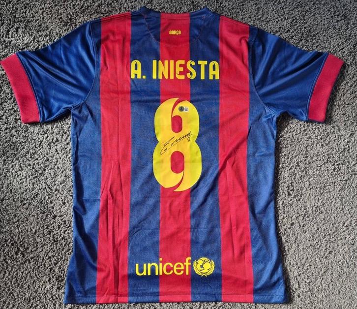 Gesigneerd Iniesta 2014-2015 FC Barcelona BECKETT WITNESSED, Verzamelen, Sportartikelen en Voetbal, Zo goed als nieuw, Shirt, Buitenlandse clubs