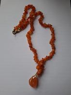 Ketting barnsteen, Verzenden, Zo goed als nieuw, Bruin, Steen of Mineraal