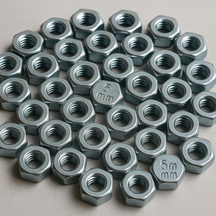 Moeren M5 – 100 stuks - [RVS]., Doe-het-zelf en Verbouw, IJzerwaren en Bevestigingsmiddelen, Nieuw, Bouten of Moeren, 50 tot 100 mm