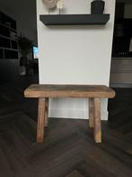Zwaar eiken bankje/bijzettafel, Ophalen, Zo goed als nieuw, Hout