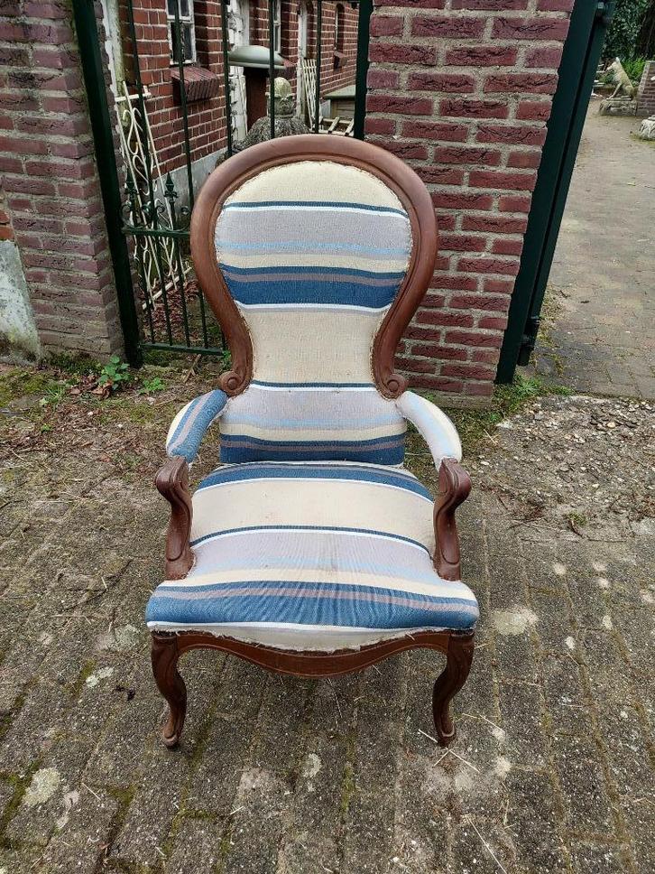 Biedermeier mahonie voltaire, project/opknapper., Antiek en Kunst, Antiek | Meubels | Stoelen en Banken, Ophalen