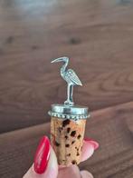 Ooievaar kurk zilver 1 pootje door handwerk, Ophalen of Verzenden, Zilver