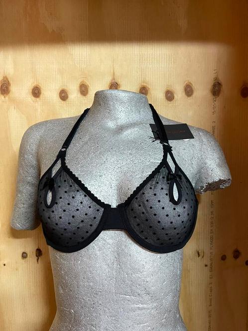 Marlies dekkers halter bh maat 80b peekaboo, Kleding | Dames, Ondergoed en Lingerie, BH, Zwart, Verzenden
