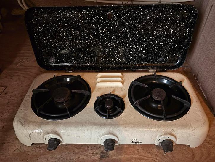 Vintage Pelgrim Kookplaat - Gas, Witgoed en Apparatuur, Fornuizen, Gebruikt, Vrijstaand, Gas, 3 kookzones of minder, Minder dan 85 cm