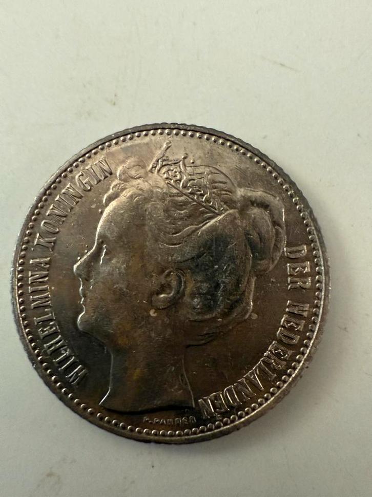 Wilhelmina Halve Gulden 1908 Zilver, Postzegels en Munten, Munten | Nederland, Losse munt, ½ gulden, Koningin Wilhelmina, Zilver