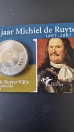 5x5 euro stuk, herdenkingsmunt Michiel de Ruyter, Setje, Koningin Beatrix, Zilver, Euro's