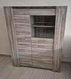 Bar-vitrinekast 140x163x50 cm kleur grijs marmer, Ophalen, Zo goed als nieuw