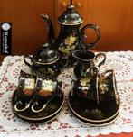 Set mokka - koffie - thee servies compleet porselein zwart, Antiek en Kunst, Antiek | Servies compleet, Ophalen of Verzenden