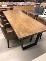 Industriële eettafel met stalen onderstel 100x280 cm, Huis en Inrichting, Tafels | Eettafels, Ophalen, X, 200 cm of meer, 50 tot 100 cm