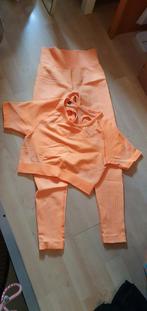 Gymshark oranje  set legging + top maat S, Oranje, Ophalen of Verzenden, Zo goed als nieuw, Maat 36 (S)