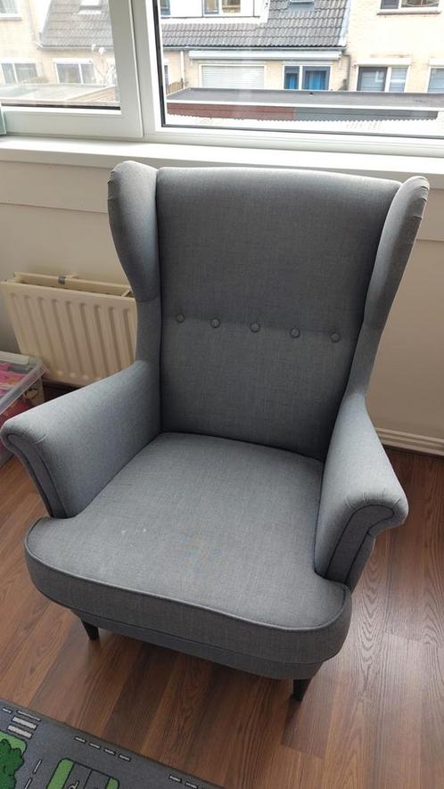 Ikea Strandmon grijs, Huis en Inrichting, Fauteuils, Zo goed als nieuw, 75 tot 100 cm, Ophalen