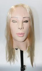Vrouwen Masker Met Blonde Pruik Vrouw Hoofd Gezicht Latex, Verzenden, Nieuw, Overige