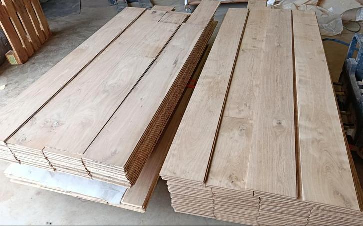 62m2 Eiken lamelparket vloerdelen #VERNIEUWD#, Doe-het-zelf en Verbouw, Vloerdelen en Plavuizen, Gebruikt, Parket, Hout, 150 cm of meer
