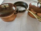 Koperen messing pannen set, Ophalen of Verzenden, Gebruikt, Overige materialen, Pannenset