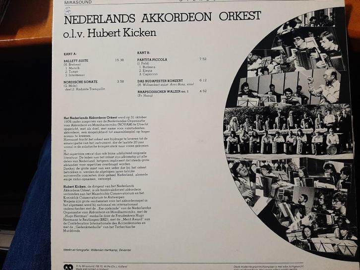 Nederlands Akkordeon Orkest o.l.v. Hubert Kicken -zeldz LP, Muziek en Instrumenten, Accordeons, Gebruikt, Overige formaten, Overige merken