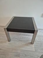 Bijzettafel Rvs met hout 60x60x40, Huis en Inrichting, Tafels | Bijzettafels, Ophalen, Minder dan 55 cm, Gebruikt, Rond