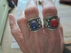 Nepalese ringen, maat 19,5  paarse steen, 20,2 met rode ste, Ophalen of Verzenden, Zilver, Zilver