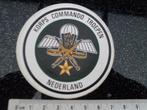 sticker korps commando troepen nederland logo embleem wapen, Verzamelen, Verzenden, Zo goed als nieuw, Bedrijf of Vereniging