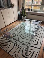 Retro Salontafel Glas & Chroom, Huis en Inrichting, Ophalen, Gebruikt, 50 tot 100 cm, Glas