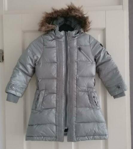 Airforce zilveren gewatteerde parka winterjas 4jr 104 37143, Kinderen en Baby's, Kinderkleding | Maat 104, Gebruikt, Meisje, Jas