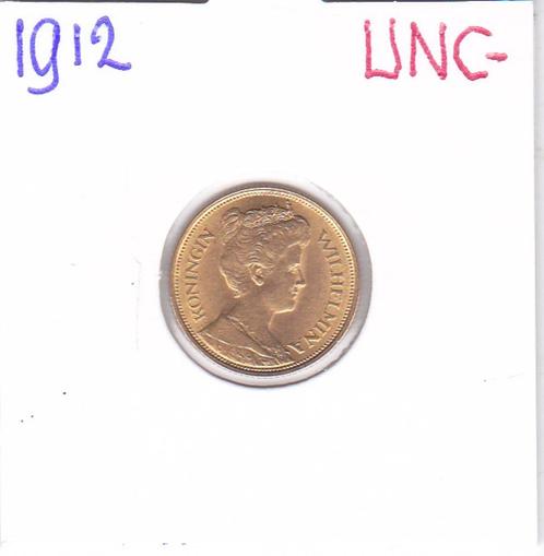 Heel mooi gouden vijfje 1912 UNC- voor 250 euro, Postzegels en Munten, Munten | Nederland, Losse munt, 5 gulden, Koningin Wilhelmina