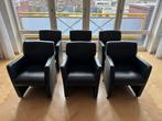 Leren stoelen - strak design, Ophalen, Strak, Gebruikt, Zwart