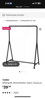 IKEA TURBO Kledingrek - Zwart - 117x59cm, Kleding | Dames, Kledingrekken, Ophalen, Zo goed als nieuw