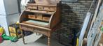 Antiek oud houten bureau met rolluik, Huis en Inrichting, Bureaus, Ophalen of Verzenden, Gebruikt, Bureau