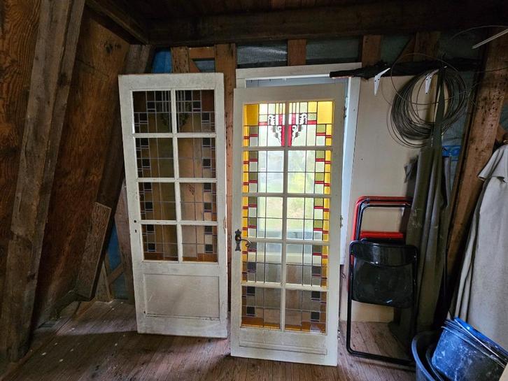 glas in lood deuren, Doe-het-zelf en Verbouw, Deuren en Horren, Gebruikt, Binnendeur, Minder dan 200 cm, Minder dan 80 cm, Glas