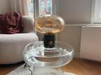 Mooie tafellamp met marmer en rookglas - Charlize, Ophalen of Verzenden, Zo goed als nieuw, Glas, Minder dan 50 cm