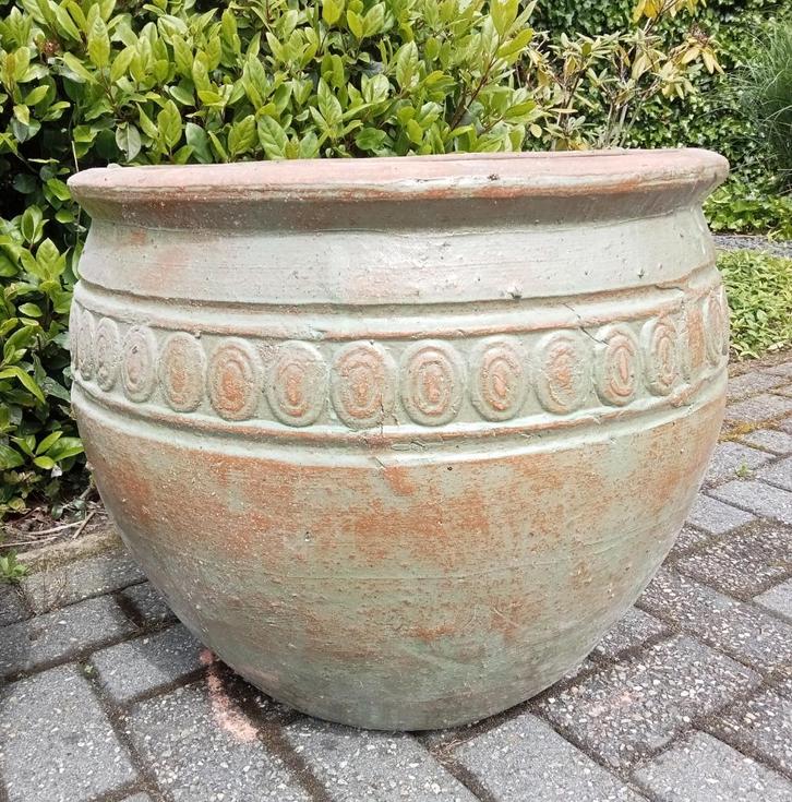 Grote geglazuurde potten rim bowl in 3 maten en 2 kleuren, Tuin en Terras, Bloembakken en Plantenbakken, Nieuw, Overige materialen