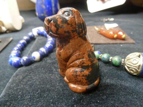 Hond van Mahonie obsidiaan, Verzamelen, Dierenverzamelingen, Nieuw, Beeldje of Figuurtje, Hond of Kat, Ophalen of Verzenden