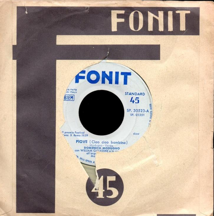 Domenico Modugno: Piove (doorzichtig wit vinyl), Cd's en Dvd's, Vinyl Singles, Gebruikt, Single, Pop, 7 inch, Verzenden