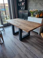 Eiken tafel met u poten 1,80m x 0,90m, Huis en Inrichting, Tafels | Eettafels, Gebruikt, Eikenhout, Vijf personen of meer, 150 tot 200 cm