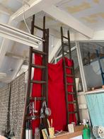 twee houten ladders decoratie antiek vintage winkel, Ophalen, Gebruikt, Ladder, 2 tot 4 meter