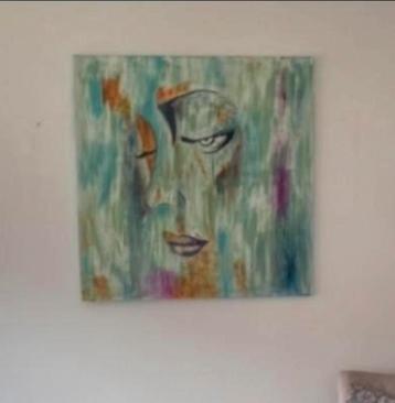Modern Abstract Schilderij 100x100cm design kunst vrouwen beschikbaar voor biedingen