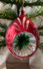 OUD GLAZEN KERSTBOOM PEGEL VERSIERING GATENBAL REFLEXTORBAL, Diversen, Ophalen of Verzenden, Gebruikt