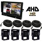 Set Monitor 10'' 4 x AHD achteruitrijcamera + kabels, Ophalen of Verzenden, Nieuw