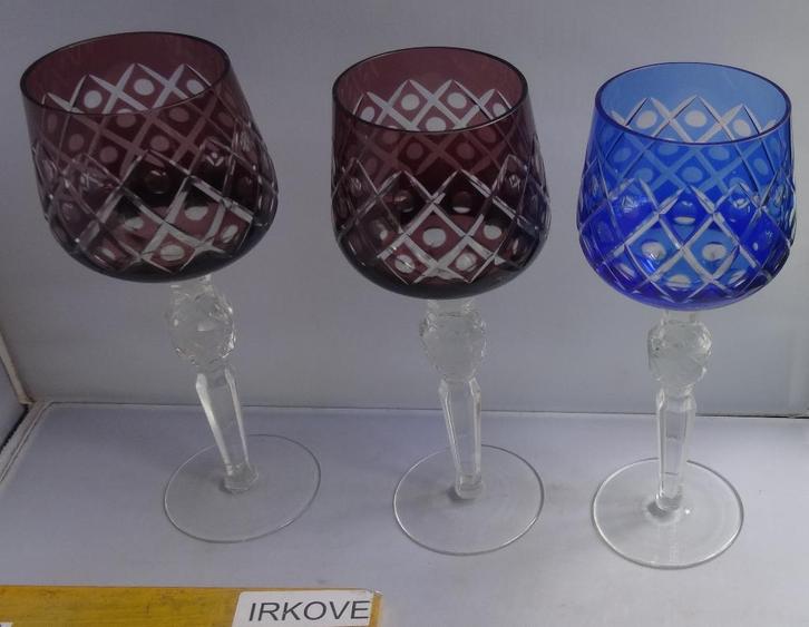 KRISTAL BOHEEMS GLAZEN OP VOET * 10 Stuks! *, Verzamelen, Glas en Borrelglaasjes, Zo goed als nieuw, Overige typen, Verzenden