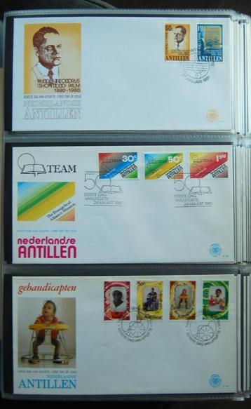 Ned. Antillen 1e dag envelop E137 t/m E144, uit jaar 1981. beschikbaar voor biedingen