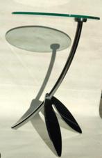 Papillon (vlinder) bijzettafel, Ophalen, Ovaal, Thomas Althaus, Glas