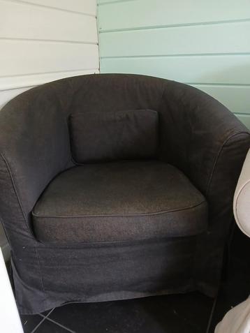 Zwart Stoffen Fauteuil Ikea Ektorp Tullsta  beschikbaar voor biedingen