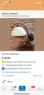 Klassiek wandlampje., Ophalen of Verzenden, Zo goed als nieuw, Glas, Klassiek.